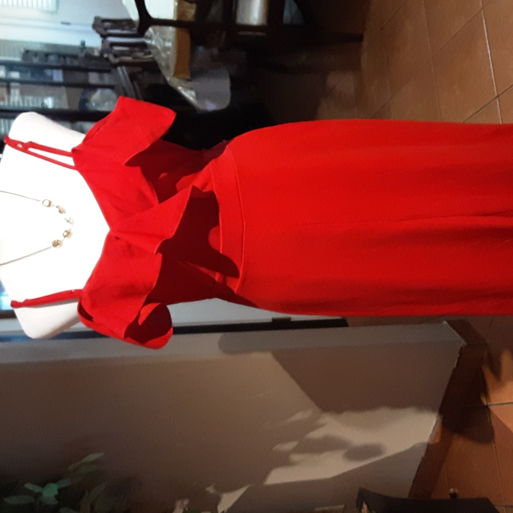 SHEIN Orange Red Ruffled Rompers - Picture 4 of 10